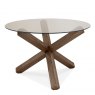 Premier Collection Turin Glass 4 Seater Table - Dark Oak Legs & 4 Dali Mustard Velvet Chairs