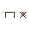 Premier Collection Turin Clear Tempered Glass 6 Seater Dining Table with Dark Oak Legs & 6 Fontana Dark Grey Faux Suede Fabric Chairs with Grey Hand Brushing on Black Powder Coated Legs