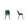 Gallery Collection Vintage Weathered Oak 4 Seater Table & 4 Seurat Green Velvet Chairs