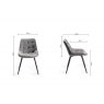 Gallery Collection Vintage Weathered Oak 4 Seater Dining Table with Peppercorn Legs & 4 Seurat Grey Velvet Fabric Chairs with Sand Black Powder Coated Legs