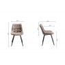 Gallery Collection Vintage Weathered Oak 4 Seater Dining Table with Peppercorn Legs & 4 Seurat Tan Faux Suede Fabric Chairs with Sand Black Powder Coated Legs