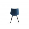 Gallery Collection Vintage Weathered Oak 6 Seater Dining Table with Peppercorn Legs & 6 Seurat Blue Velvet Fabric Chairs with Sand Black Powder Coated Legs