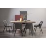 Gallery Collection Vintage Weathered Oak 6-8 Seater Dining Table with Peppercorn Legs & 6 Seurat Grey Velvet Fabric Chairs with Sand Black Powder Coated Legs