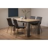 Premier Collection Oakham Scandi Oak 4-6 Seater Table - Dark Grey Legs & 4 Eriksen Dark Grey Faux Leather Chairs