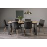 Premier Collection Oakham Scandi Oak 6-8 Seater Dining Table with Dark Grey Legs & 6 Eriksen Dark Grey Faux Leather Chairs with Grey Rustic Oak Effect Legs