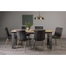 Premier Collection Oakham Scandi Oak 6-8 Seater Table - Dark Grey Legs & 6 Eriksen Dark Grey Faux Leather Chairs