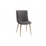 Premier Collection Oakham Scandi Oak 6-8 Seater Table - Dark Grey Legs & 6 Eriksen Dark Grey Faux Leather Chairs