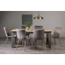 Premier Collection Oakham Scandi Oak 6-8 Seater Table - Dark Grey Legs & 6 Eriksen Grey Velvet Chairs