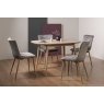 Gallery Collection Dansk Scandi Oak 4 Seater Table & 4 Eriksen Grey Velvet Chairs