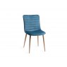 Gallery Collection Dansk Scandi Oak 4 Seater Table & 4 Eriksen Petrol Blue Velvet Chairs