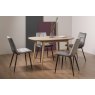 Gallery Collection Dansk Scandi Oak 4 Seater Table & 4 Mondrian Grey Velvet Chairs