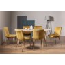 Premier Collection Dansk Scandi Oak 6 Seater Table & 6 Eriksen Mustard Velvet Chairs