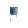 Gallery Collection Dansk Scandi Oak 6 Seater Dining Table & 6 Eriksen Petrol Blue Velvet Fabric Chairs with Grey Rustic Oak Effect Legs