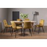 Gallery Collection Dansk Scandi Oak 6 Seater Table & 6 Mondrian Mustard Velvet Chairs