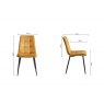 Gallery Collection Dansk Scandi Oak 6 Seater Table & 6 Mondrian Mustard Velvet Chairs