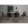 Gallery Collection Dansk Scandi Oak 6-8 Seater Table & 6 Eriksen Dark Grey Faux Leather Chairs