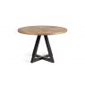 Signature Collection Indus Rustic Oak 4 Seater Dining Table with Peppercorn Legs & 4 Lewis Petrol Blue Velvet Cantilever Chairs with Sand Black Powder Coated Frame