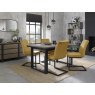 Signature Collection Tivoli Weathered Oak 4-6 Seater Dining Table with Peppercorn Legs & 4 Lewis Mustard Velvet Cantilever Chairs with Sand Black Powder Coated Frame