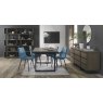 Signature Collection Tivoli Weathered Oak 4-6 Seater Table & 4 Mondrian Petrol Blue Chairs