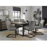 Signature Collection Tivoli Weathered Oak 6-8 Seater Table & 6 Lewis Grey Velvet Cantilever Chairs