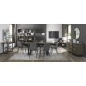 Signature Collection Tivoli Weathered Oak 6-8 Seater Table & 6 Mondrian Grey Velvet Chairs