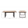 Signature Collection Tivoli Weathered Oak 6-8 Seater Dining Table with Peppercorn Legs & 6 Mondrian Grey Velvet Chairs with Sand Black Powder Coated Legs