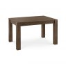 Premier Collection Turin Dark Oak 4-6 Seater Dining Table & 4 Lewis Distressed Dark Grey Fabric Cantilever Chairs with Sand Black Powder Coated Frame