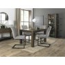 Premier Collection Turin Dark Oak 4-6 Seater Dining Table & 4 Lewis Grey Velvet Cantilever Chairs with Sand Black Powder Coated Frame