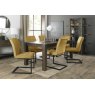 Premier Collection Turin Dark Oak 6-10 Seater Dining Table & 6 Lewis Mustard Velvet Cantilever Chairs with Sand Black Powder Coated Frame