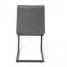 Premier Collection Turin Light Oak 6-8 Seater Dining Table & 6 Lewis Distressed Dark Grey Fabric Cantilever Chairs with Sand Black Powder Coated Frame