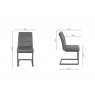 Premier Collection Turin Light Oak 6-8 Seater Dining Table & 6 Lewis Distressed Dark Grey Fabric Cantilever Chairs with Sand Black Powder Coated Frame