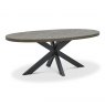 Bentley Designs Ellipse fumed oak 6 seater dining table- front angle shot