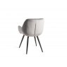 Bentley Designs Dali upholstered dining chair with sand black powder coated legs- grey velvet fabric- back angle shot