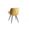 Bentley Designs Dali upholstered dining chair with sand black powder coated legs- mustard velvet fabric- back angle shot