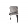 Bentley Designs Cezanne upholstered dining chair with sand black powder coated legs- grey velvet fabric- front on