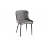 Bentley Designs Cezanne Upholstered Dining Chair- Dark Grey Faux Leather- front angle shot