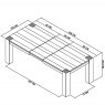 Bentley Designs Logan Fumed Oak 6-8 Seat Extending Dining Table- line drawing