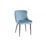 Bentley Designs Cezanne Upholstered Dining Chair- Petrol Blue Velvet Fabric- front angle shot