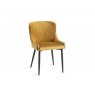 Bentley Designs Cezanne Upholstered Dining Chair- Mustard Velvet Fabric- front angle shot