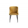 Bentley Designs Cezanne Upholstered Dining Chair- Mustard Velvet Fabric- front on