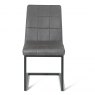 Bentley Designs Lewis Cantilever Upholstered Dining Chair- Distressed Dark Grey Fabric- front on