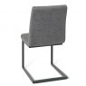 Bentley Designs Lewis Cantilever Upholstered Dining Chair- Distressed Dark Grey Fabric- back angle shot