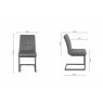 Bentley Designs Lewis Cantilever Upholstered Dining Chair- Distressed Dark Grey Fabric- line drawing