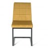 Bentley Designs Lewis Cantilever Upholstered Dining Chair- Mustard Velvet Fabric- front on