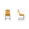 Bentley Designs Lewis Cantilever Upholstered Dining Chair- Mustard Velvet Fabric- line drawing