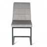 Bentley Designs Lewis Cantilever Upholstered Dining Chair- Grey Velvet Fabric- front on
