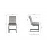 Bentley Designs Lewis Cantilever Upholstered Dining Chair- Grey Velvet Fabric- line drawing