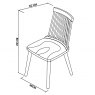 Bentley Designs Oakham Dark Grey & Scandi Oak 4-6 Seater Dining Table & 4 Ilva Spindle Chairs- Dark Grey- chair line drawing
