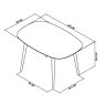 Bentley Designs Dansk Scandi Oak & Ilva 4 Seater Dining Set- Scandi Oak- table line drawing