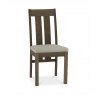 Bentley Designs Turin Dark Oak 6-10 Seater Dining Set & 6 Slat Back Chairs- Pebble Grey Fabric- chair front